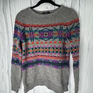 Chaps Women's Sweater Navajo Tribal Long Sleeve Ladies Sweater Medium